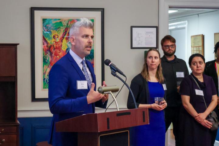 Speaker presenting at event