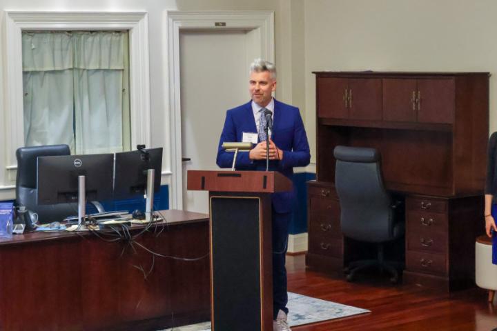 Speaker at a podium